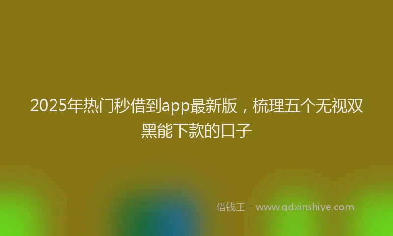 2025年热门秒借到app最新版，梳理五个无视双黑能下款的口子