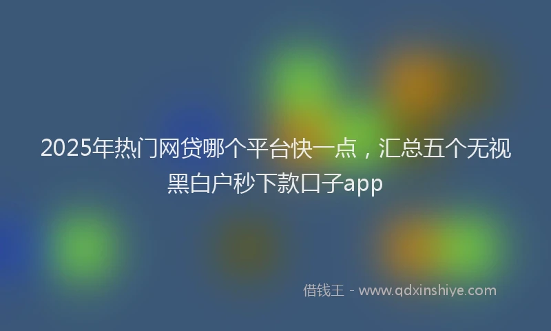 2025年热门网贷哪个平台快一点，汇总五个无视黑白户秒下款口子app