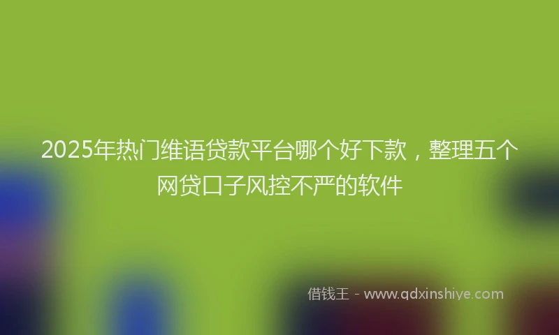 2025年热门维语贷款平台哪个好下款，整理五个网贷口子风控不严的软件