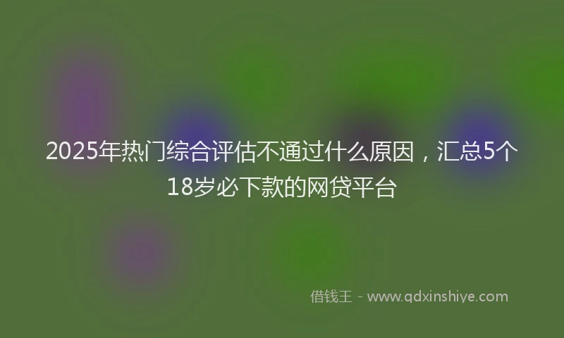 2025年热门综合评估不通过什么原因，汇总5个18岁必下款的网贷平台