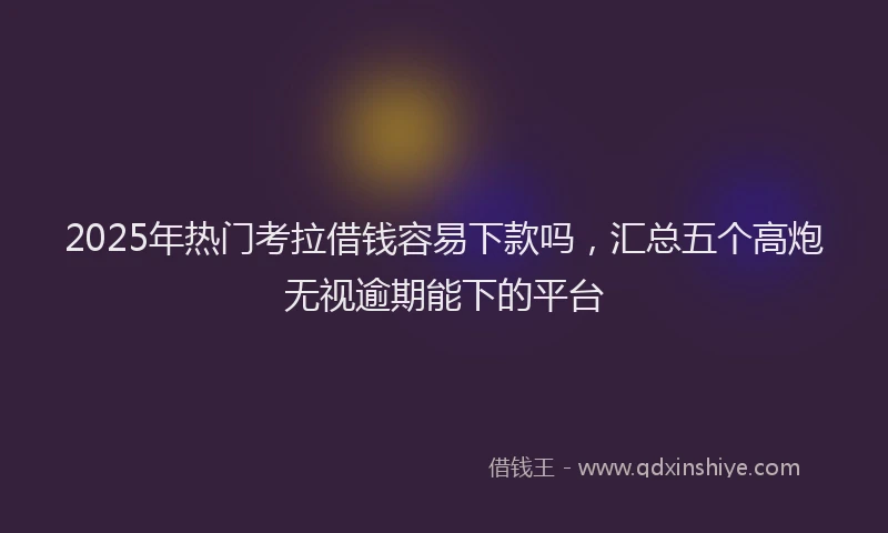 2025年热门考拉借钱容易下款吗，汇总五个高炮无视逾期能下的平台