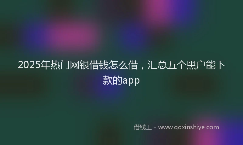 2025年热门网银借钱怎么借，汇总五个黑户能下款的app