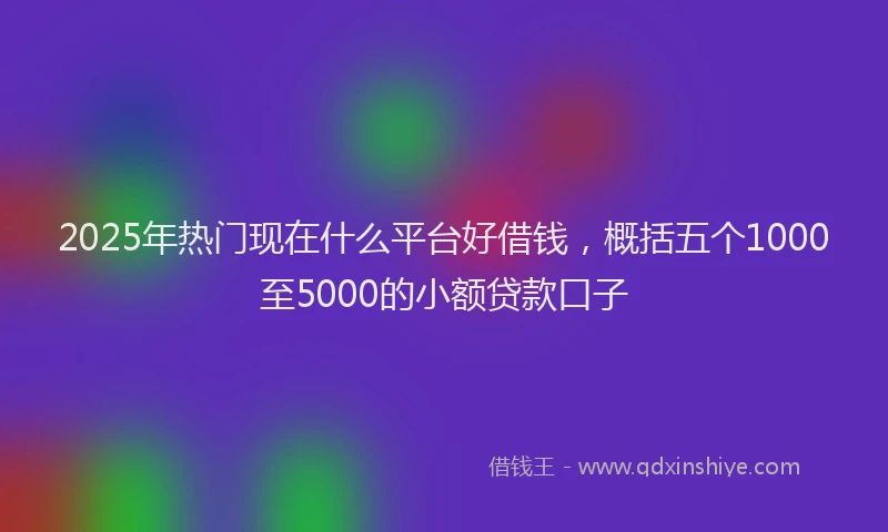 2025年热门现在什么平台好借钱，概括五个1000至5000的小额贷款口子