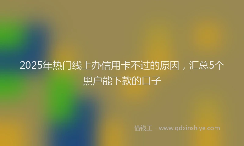 2025年热门线上办信用卡不过的原因,汇总5个黑户能下款的口子
