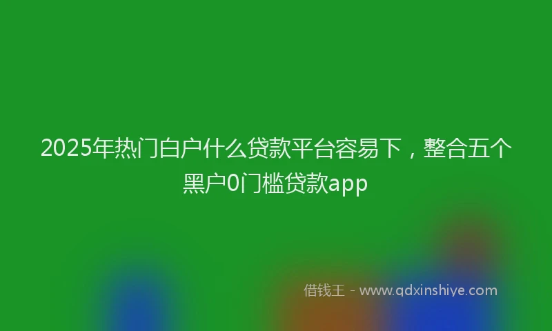 2025年热门白户什么贷款平台容易下，整合五个黑户0门槛贷款app