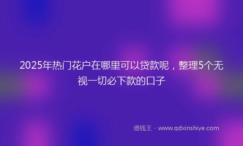 2025年热门花户在哪里可以贷款呢，整理5个无视一切必下款的口子