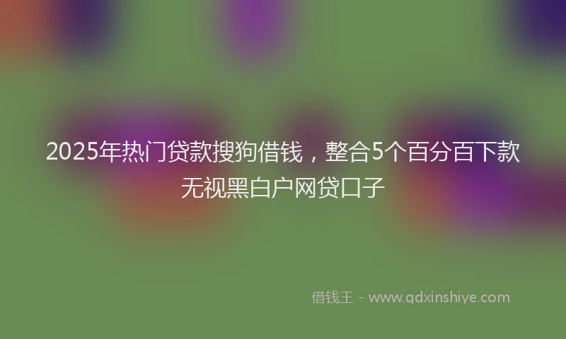 2025年热门贷款搜狗借钱,整合5个百分百下款无视黑白户网贷口子