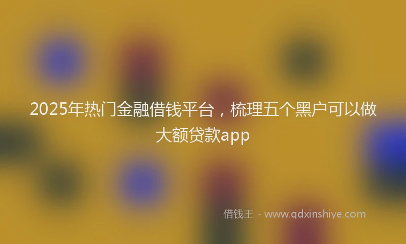 2025年热门金融借钱平台，梳理五个黑户可以做大额贷款app