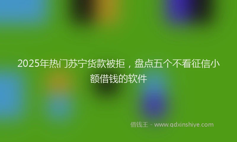 2025年热门苏宁货款被拒，盘点五个不看征信小额借钱的软件