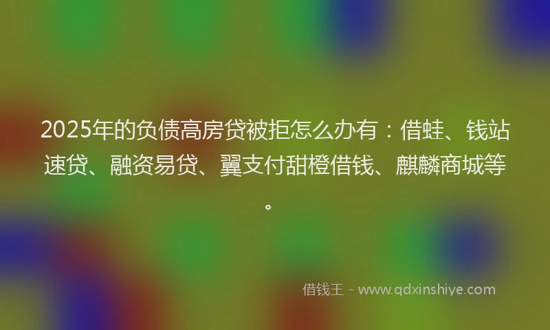 2025年的负债高房贷被拒怎么办有：借蛙、钱站速贷、融资易贷、翼支付甜橙借钱、麒麟商城等。