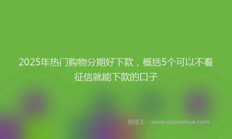 2025年热门购物分期好下款，概括5个可以不看征信就能下款的口子