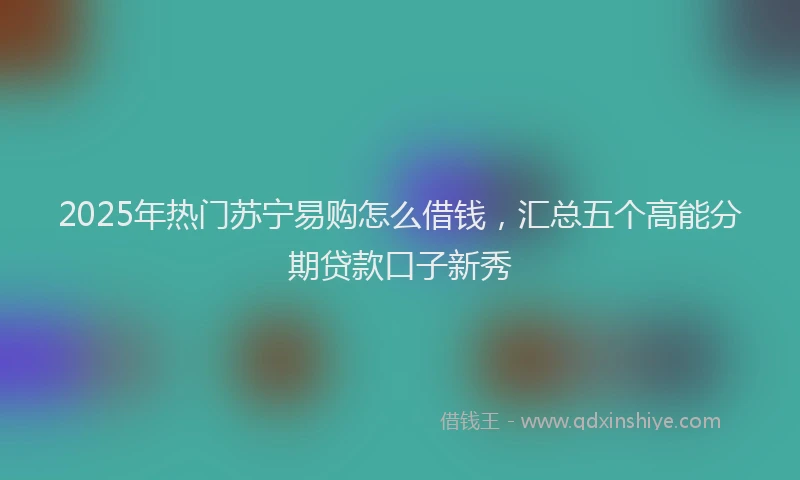 2025年热门苏宁易购怎么借钱，汇总五个高能分期贷款口子新秀
