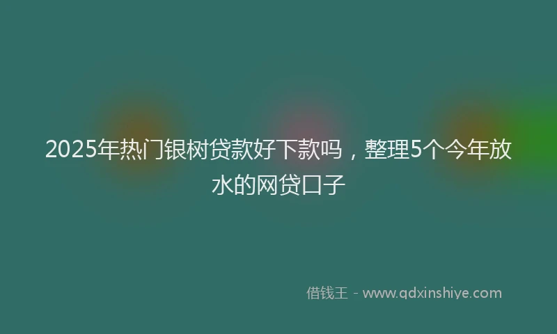 2025年热门银树贷款好下款吗，整理5个今年放水的网贷口子
