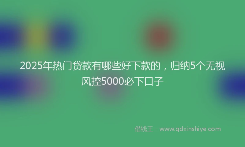 2025年热门贷款有哪些好下款的,归纳5个无视风控5000必下口子