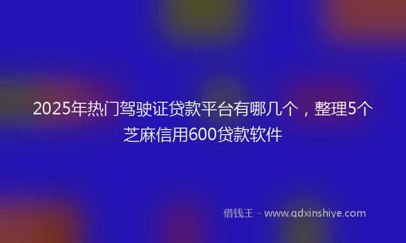 2025年热门驾驶证贷款平台有哪几个,整理5个芝麻信用600贷款软件