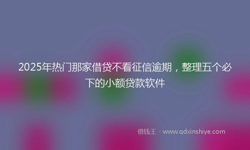 2025年热门那家借贷不看征信逾期,整理五个必下的小额贷款软件