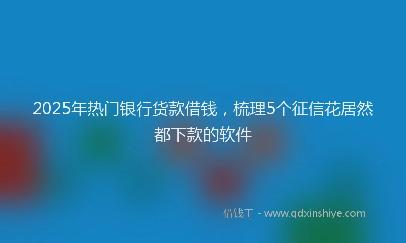 2025年热门银行货款借钱,梳理5个征信花居然都下款的软件