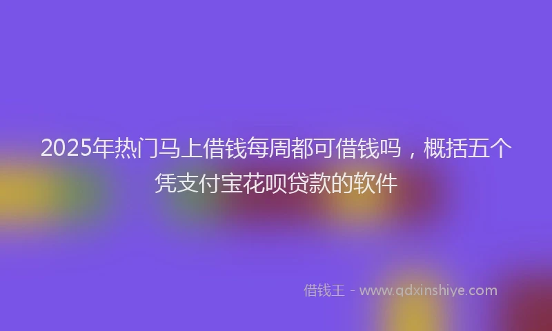 2025年热门马上借钱每周都可借钱吗，概括五个凭支付宝花呗贷款的软件
