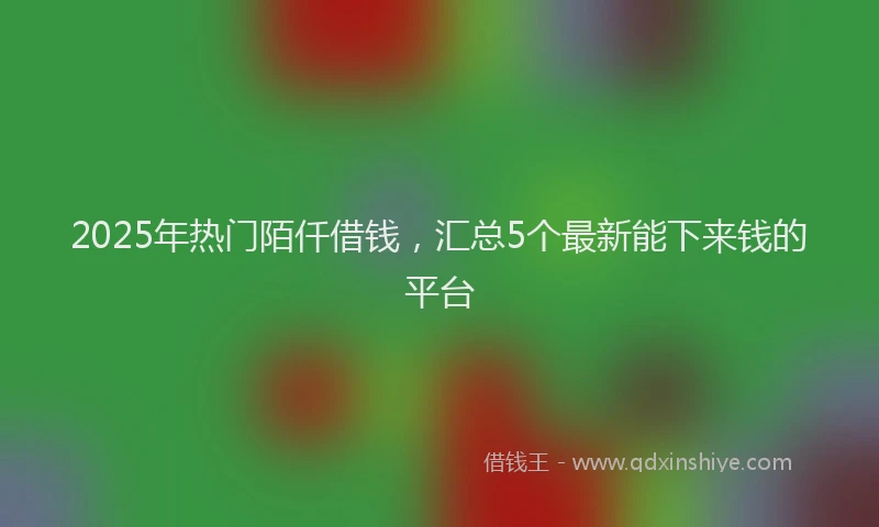 2025年热门陌仟借钱，汇总5个最新能下来钱的平台