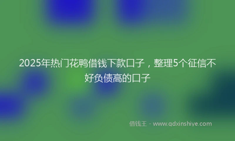 2025年热门花鸭借钱下款口子,整理5个征信不好负债高的口子