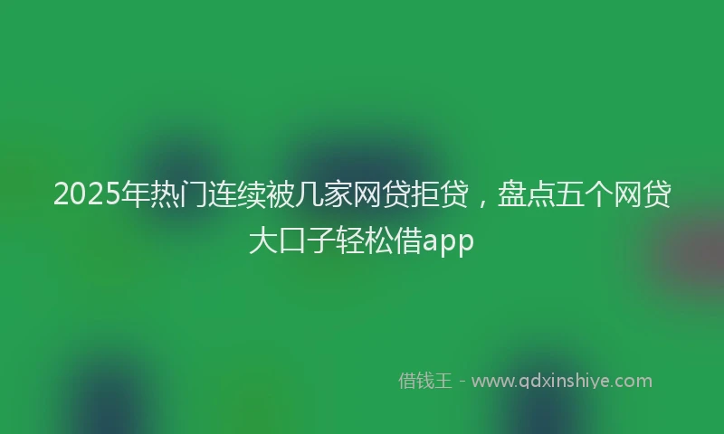 2025年热门连续被几家网贷拒贷，盘点五个网贷大口子轻松借app
