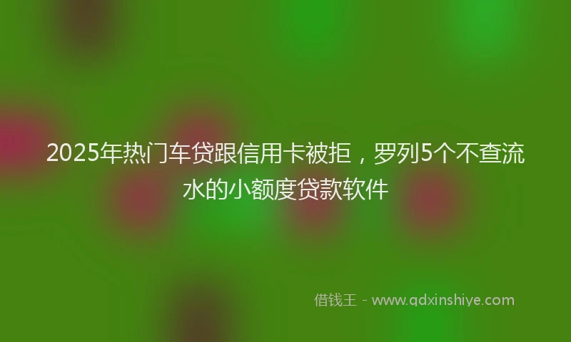 2025年热门车贷跟信用卡被拒,罗列5个不查流水的小额度贷款软件
