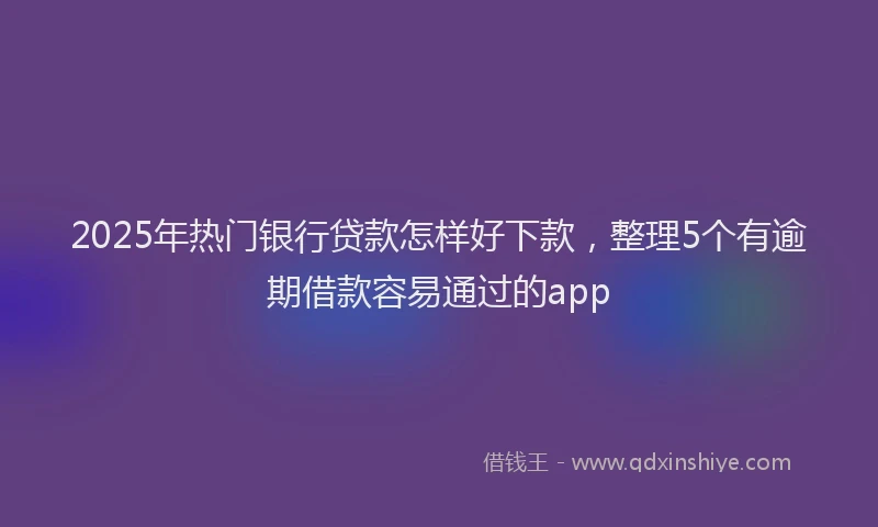 2025年热门银行贷款怎样好下款，整理5个有逾期借款容易通过的app