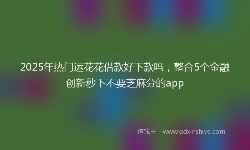 2025年热门运花花借款好下款吗,整合5个金融创新秒下不要芝麻分的app
