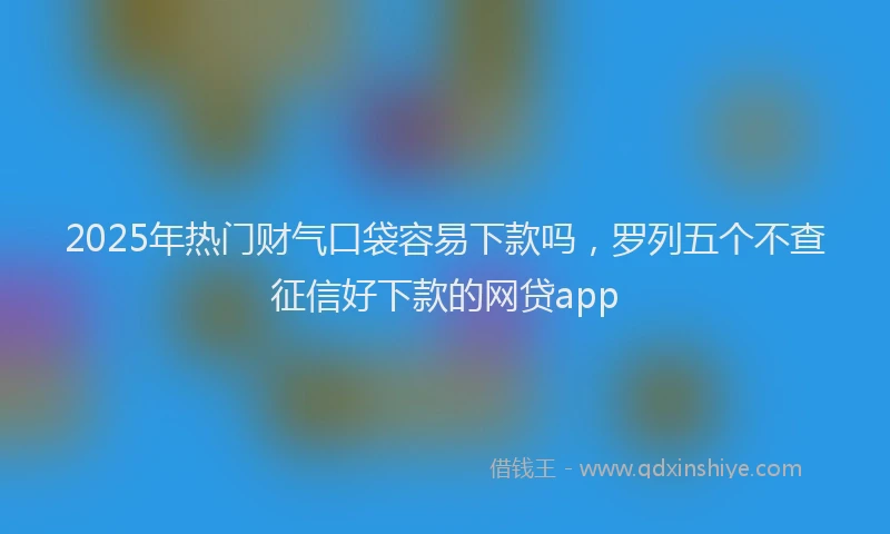 2025年热门财气口袋容易下款吗，罗列五个不查征信好下款的网贷app