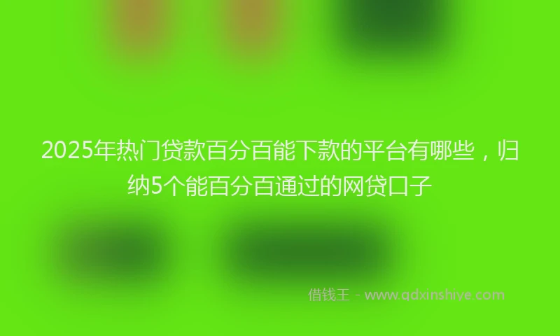 2025年热门贷款百分百能下款的平台有哪些,归纳5个能百分百通过的网贷口子