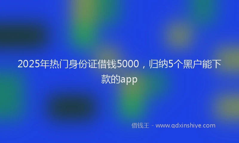2025年热门身份证借钱5000,归纳5个黑户能下款的app