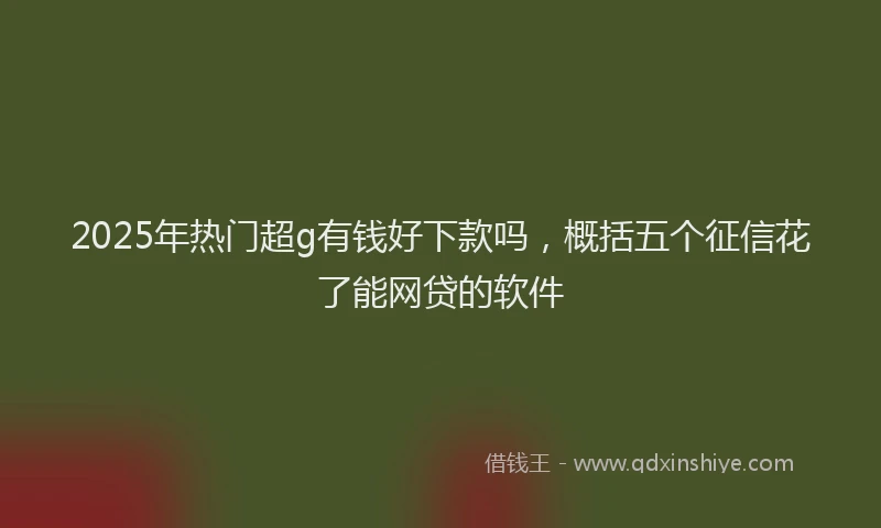 2025年热门超g有钱好下款吗，概括五个征信花了能网贷的软件
