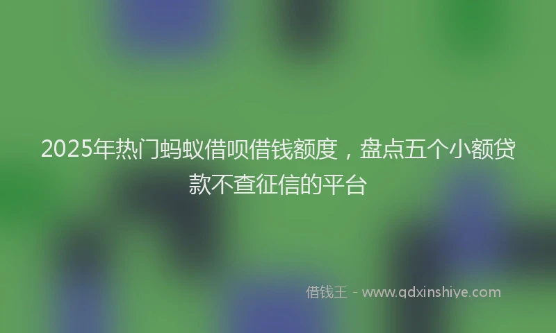 2025年热门蚂蚁借呗借钱额度，盘点五个小额贷款不查征信的平台