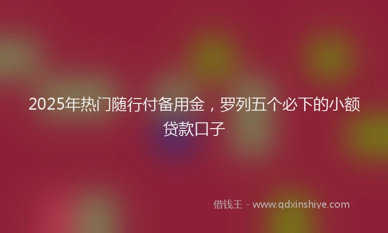 2025年热门随行付备用金,罗列五个必下的小额贷款口子