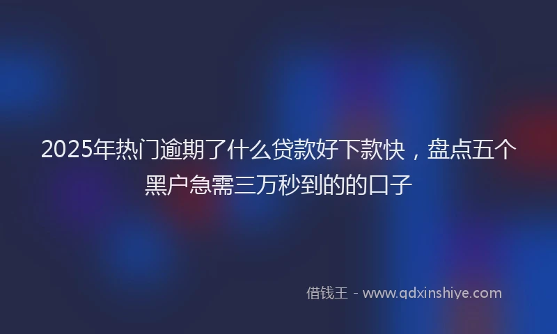 2025年热门逾期了什么贷款好下款快,盘点五个黑户急需三万秒到的的口子