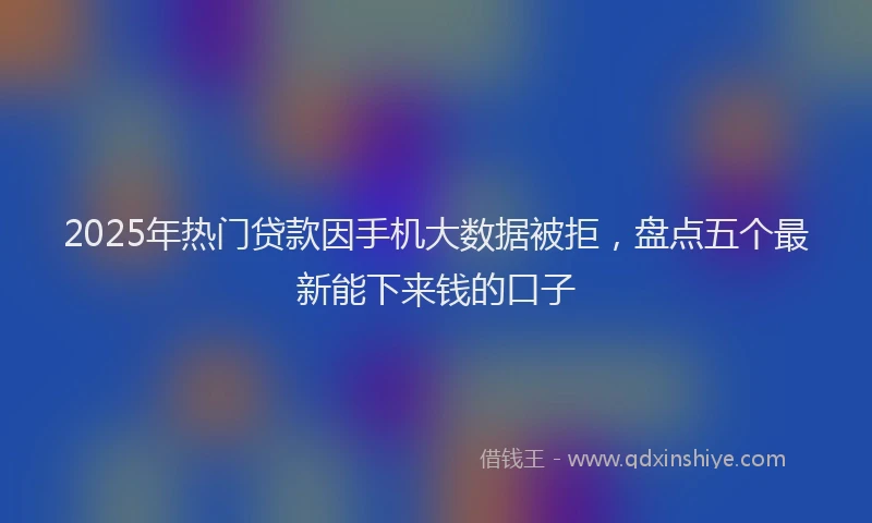 2025年热门贷款因手机大数据被拒,盘点五个最新能下来钱的口子
