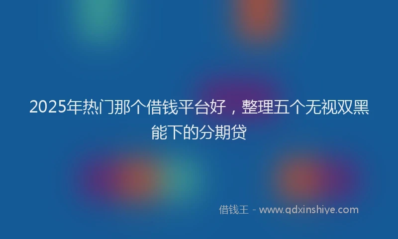 2025年热门那个借钱平台好,整理五个无视双黑能下的分期贷