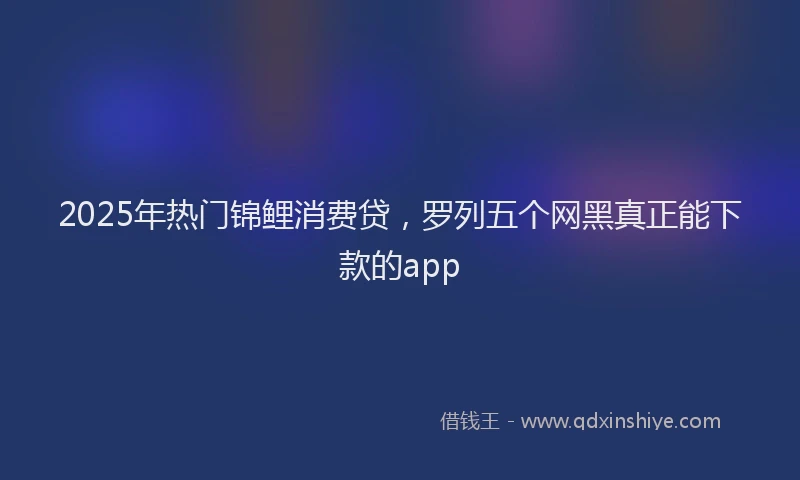 2025年热门锦鲤消费贷，罗列五个网黑真正能下款的app
