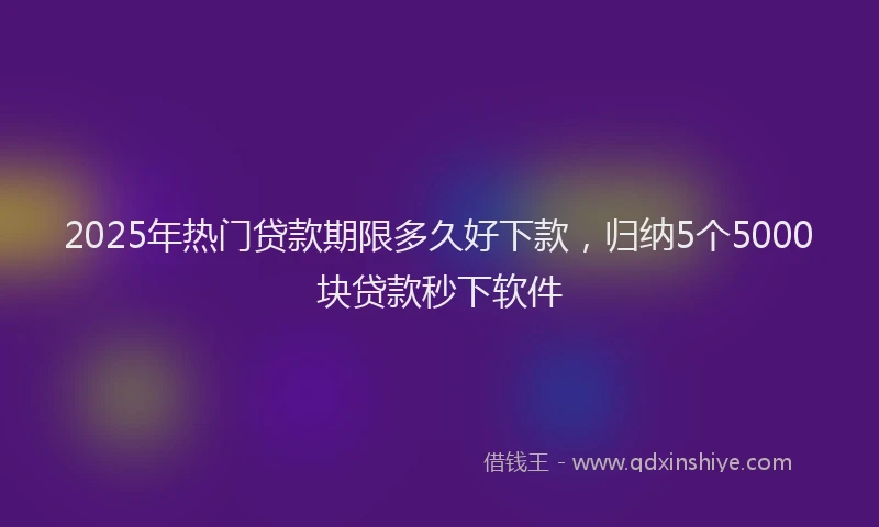 2025年热门贷款期限多久好下款,归纳5个5000块贷款秒下软件