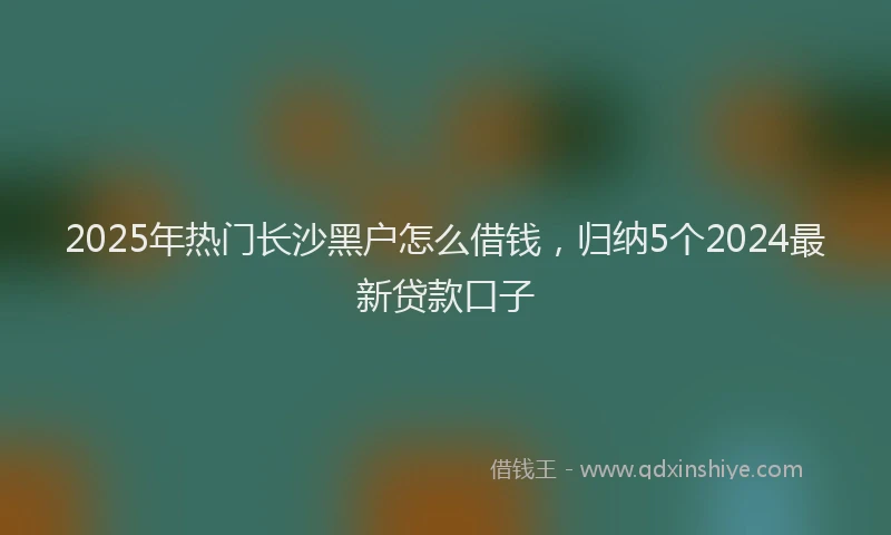 2025年热门长沙黑户怎么借钱,归纳5个2024最新贷款口子