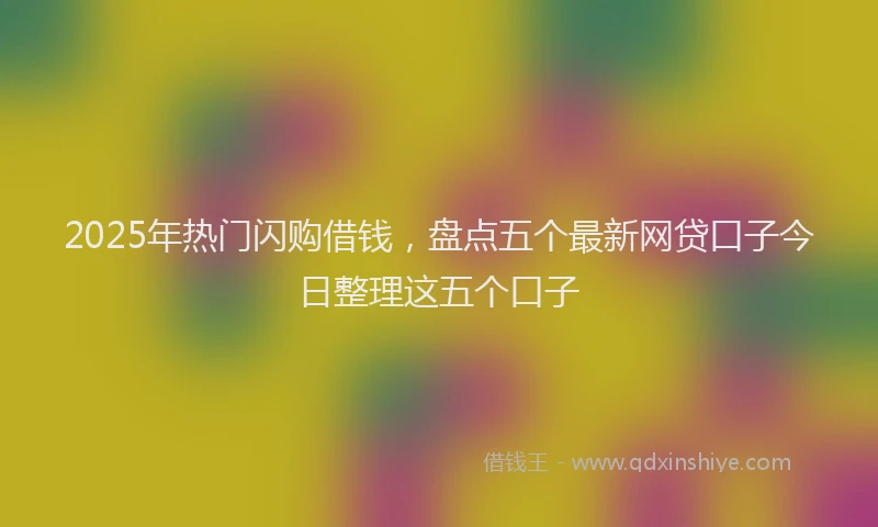 2025年热门闪购借钱，盘点五个最新网贷口子今日整理这五个口子