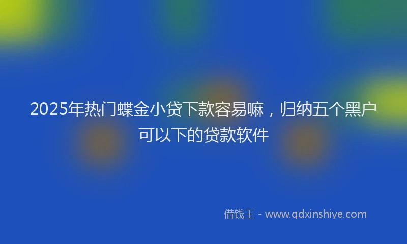 2025年热门蝶金小贷下款容易嘛，归纳五个黑户可以下的贷款软件
