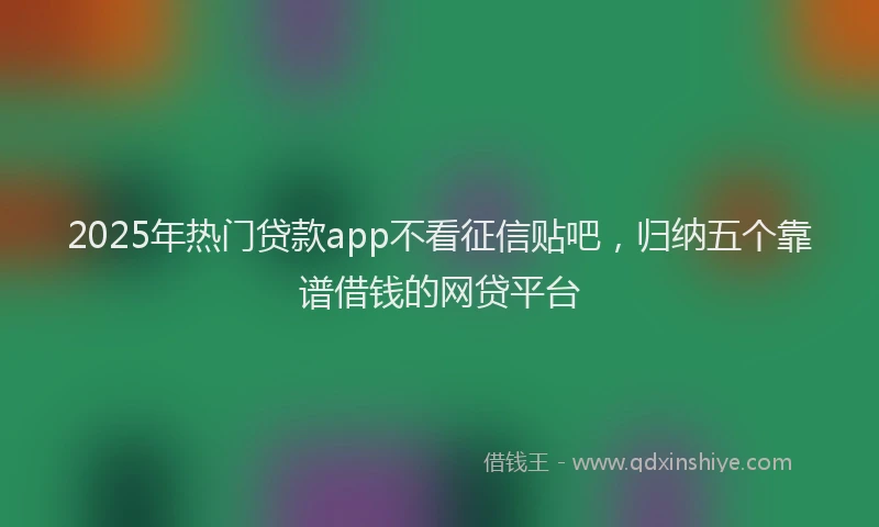 2025年热门贷款app不看征信贴吧，归纳五个靠谱借钱的网贷平台