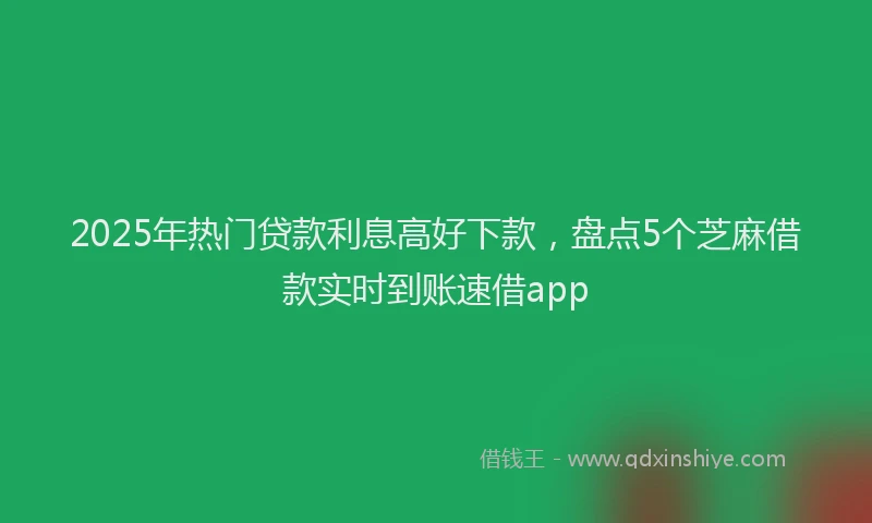 2025年热门贷款利息高好下款,盘点5个芝麻借款实时到账速借app
