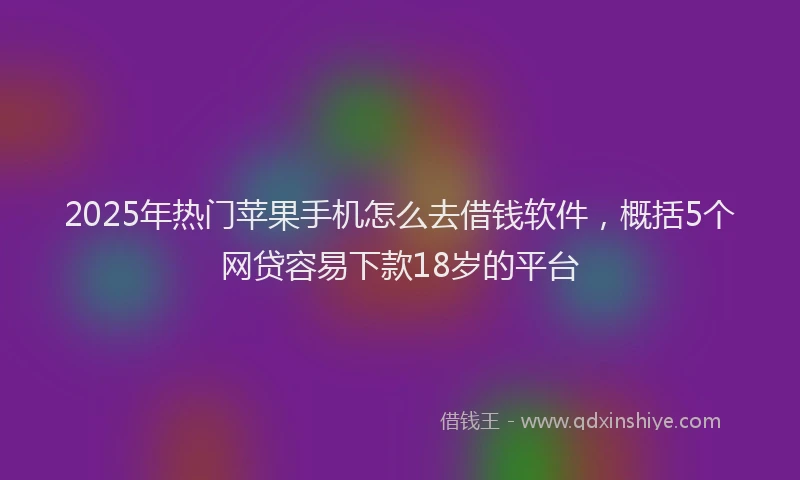 2025年热门苹果手机怎么去借钱软件，概括5个网贷容易下款18岁的平台
