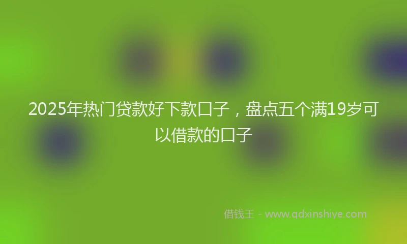 2025年热门贷款好下款口子,盘点五个满19岁可以借款的口子