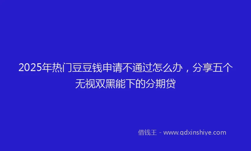 2025年热门豆豆钱申请不通过怎么办，分享五个无视双黑能下的分期贷