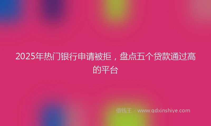 2025年热门银行申请被拒，盘点五个贷款通过高的平台