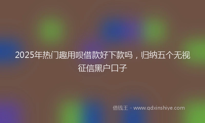 2025年热门趣用呗借款好下款吗，归纳五个无视征信黑户口子