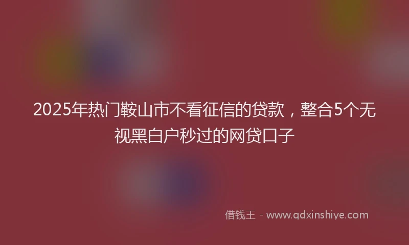 2025年热门鞍山市不看征信的贷款，整合5个无视黑白户秒过的网贷口子